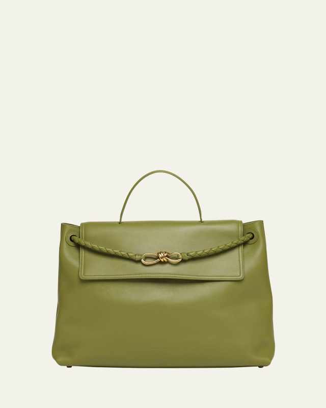 Andiamo Large Leather Top-Handle Bag